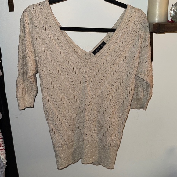 White House Black Market Sweaters - New York & Company Beige V-Neck Sweater
